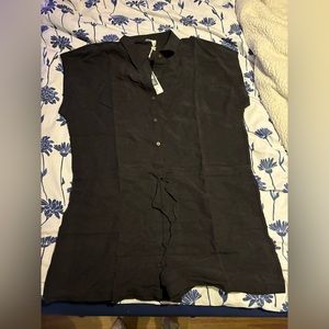 Tentree Black Linen Romper Brand New w/ Tags